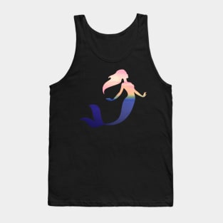 Ocean landscape in mermaid silhouette Tank Top